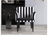 Çizgili siyah beyaz zebra Kollu çayseti koltuk takımı
