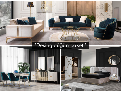 Desing düğün paketi(HEDİYELİ orta sehpa ve kurulum)