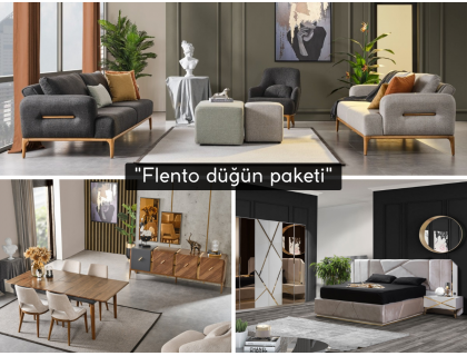 Flento Düğün Paketi (HEDİYELİ orta sehpa ve kurulum)