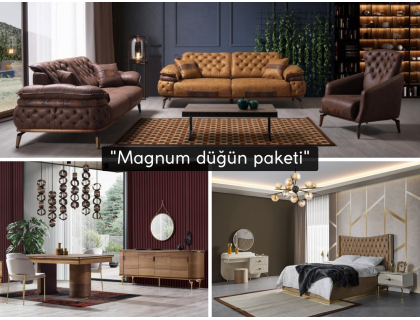 Magnum Düğün Paketi (HEDİYELİ orta sehpa ve kurulum)