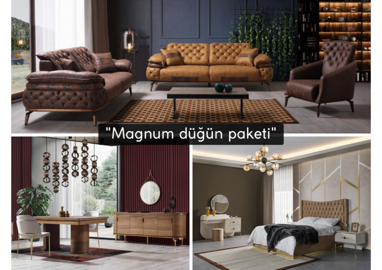 Magnum Düğün Paketi (HEDİYELİ orta sehpa ve kurulum)