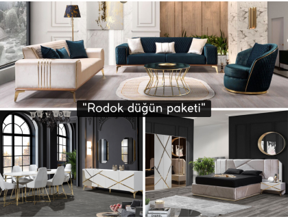 Rodok Düğün Paketi (HEDİYELİ orta sehpa ve kurulum)