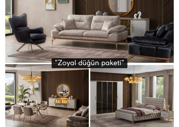 Zoyal düğün paketi(HEDİYELİ orta sehpa ve kurulum)